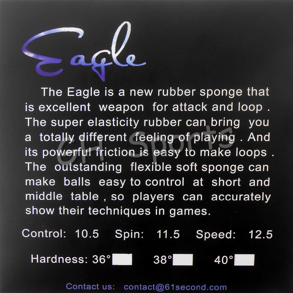 61second Eagle Pips in Table T - Table Tennis Forehand Rubber review and price