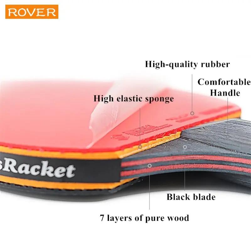 5/6 Star Table Tennis Racket 2 - Table Tennis Forehand Rubber review and price